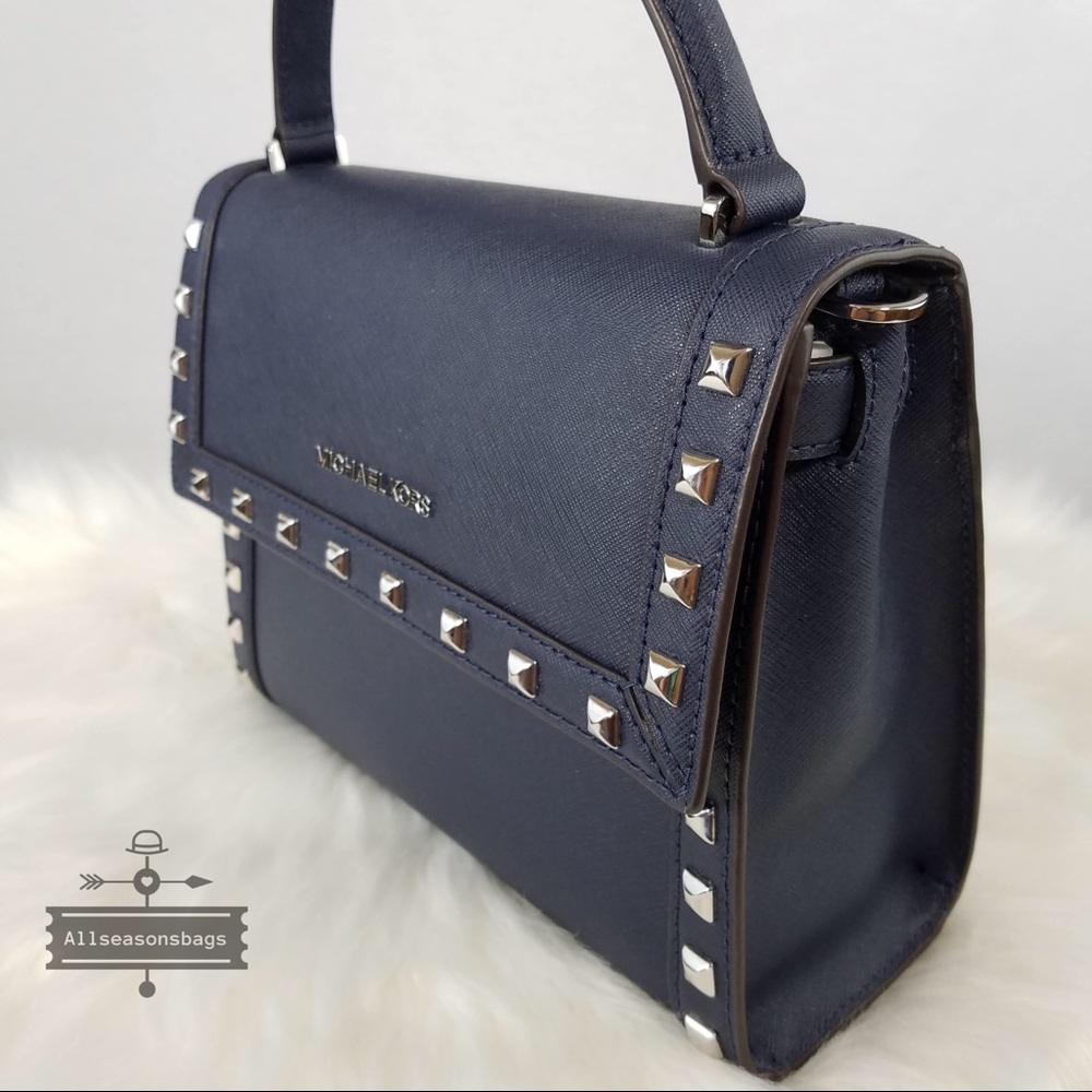 Michael Kors Mk Dillon Studded Satchel crossbody - Picture 5 of 8